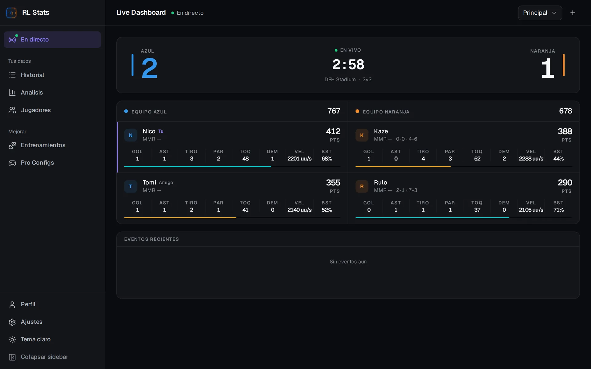 RL Stats — Overlay flotante sobre el juego